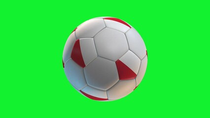 Wall Mural - Soccer ball with flag Poland, on green screen background loop alpha. 3D Rendering