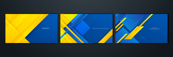 Wall Mural - Blue yellow background. Abstract geometrical background modern texture design. banner yellow and blue background
