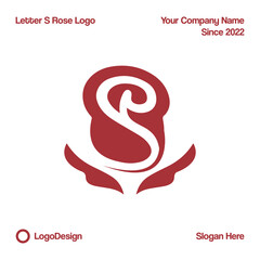 Wall Mural - Elegant and creative letter S rose flower logo for various purposes of your business logo