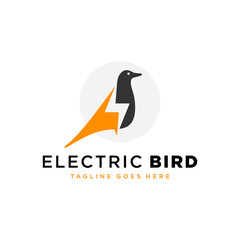 Poster - electric bird vector logo design