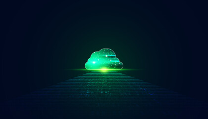 Wall Mural - abstract cloud technology with big data and binary concept connection by collecting data in the clou