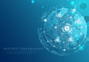 Wall Mural - global network connection concept background image data visualization global network communication i