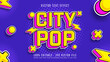 retro City pop 3d editable text effect font style, 90s effect