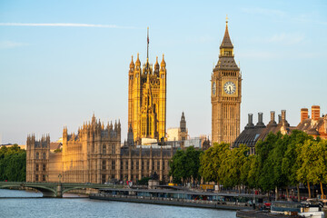 Sticker - Big Ben and Westminster bridge captured in the morning light in London. England