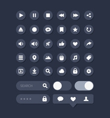 Wall Mural - ux ui user interface universal solid icon set