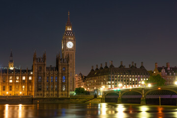 Canvas Print - Big Ben at night in London. England