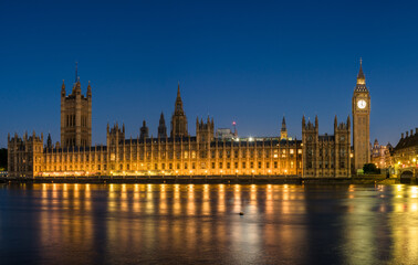 Sticker - Night time panorama of Big Ben and Westminster