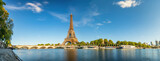 Riverside panorama of Eiffel Tower in Paris. France