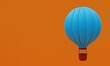 © Jorge Ferreiro - 3D illustration, hot air balloon ride, red background, 3D rendering