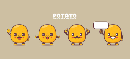 Wall Mural - potato cartoon mascot. food vector illustration