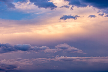  Cloudy sky. Beautiful cloudy sky with sunlight at dawn. Natural pattern.