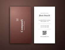 Business Card, Brown White Vertical Card Name, Vertical Luxury Editable Business Card Template