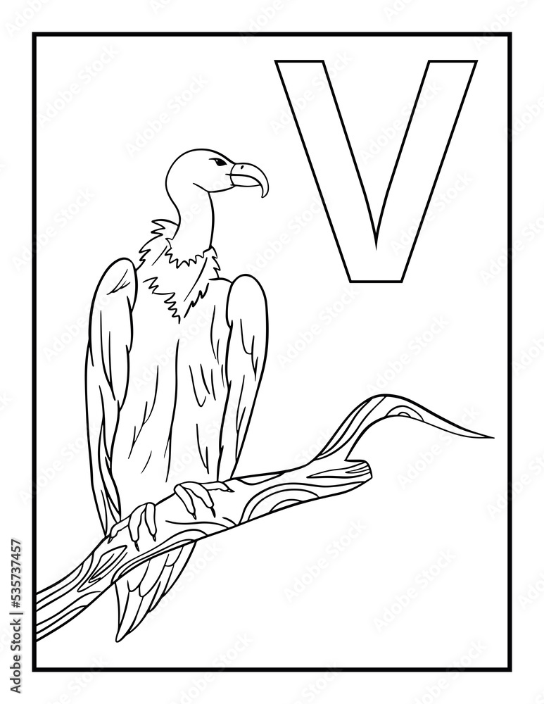 Animal alphabet coloring pages for kids. Outline pages for kids ...