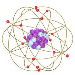 Poster - 3d rendering illustration of a stylized atom