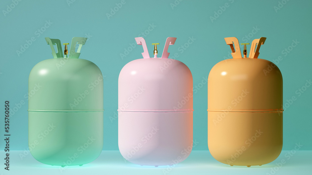 three of colorful freon tanks Stock Illustration | Adobe Stock