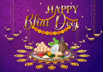 Wall Mural - happy bhai dooj poster design