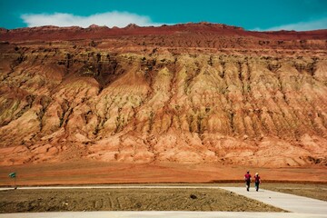 Wall Mural - Scenic view of the Flaming Mountains in China