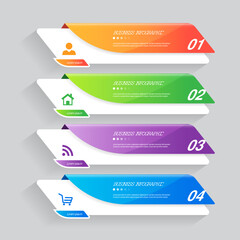Fototapete - Four steps business infographics template vector.