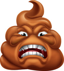 Canvas Print - Angry Mad Dislike Hating Poop Poo Emoticon Emoji