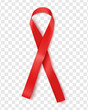 © Aina Bordo - Realistic red ribbons isolated over transparent background, world aids day symbol, 1 december. World cancer day symbol, 4 february. Design template. Vector illustration