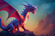3D rendering realistic Fantasy dragon 