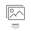 © lanastace - Image and photography editable stroke outline icon isolated on white background flat vector illustration. Pixel perfect. 64 x 64.