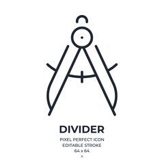 Wall Mural - Divider editable stroke outline icon isolated on white background flat vector illustration. Pixel perfect. 64 x 64.