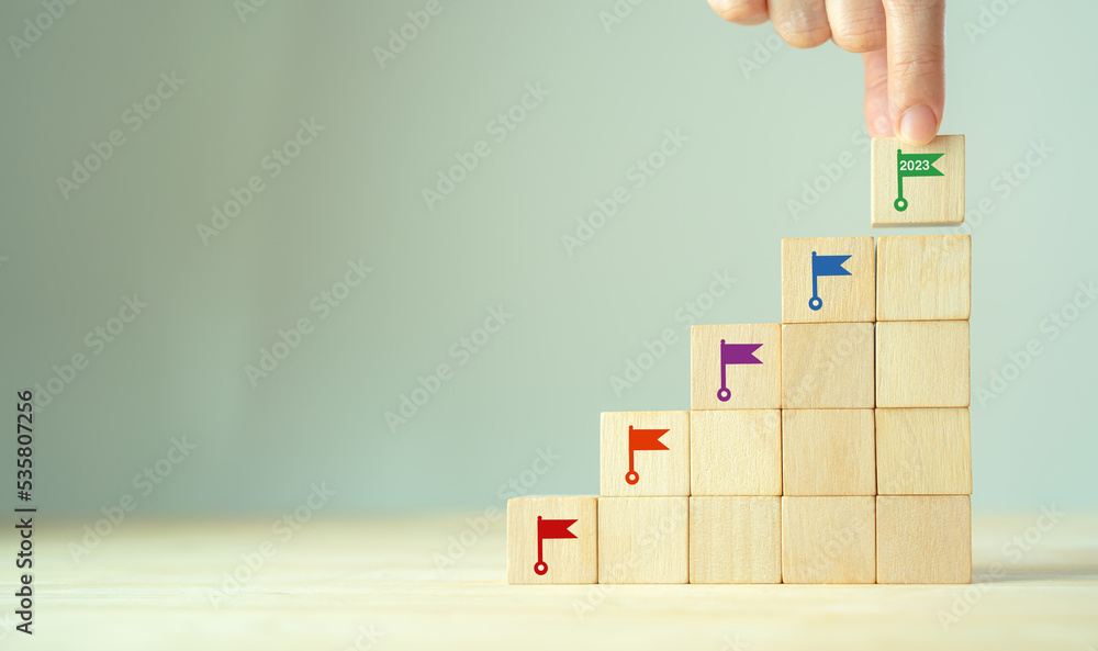 Business planning and project timeline in 2023. Options, steps or ...