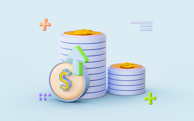 Wall Mural - dollar sign 3d render concept for money profit growth investment bank savings