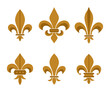 Fleur-de-Lis Illustration Set, High Quality Golden Marian Symbols