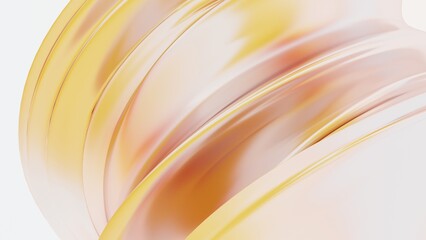 Wall Mural - Abstract 3d render, glossy, reflective metallic, organic curve wave in motion. Gradient design element for banner, background, wallpaper.