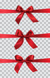 © Kateina - Vector set of realistic bright red shiny ribbons with decorative bow on white background - invitation, gift wrapping or card design