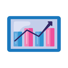 Wall Mural - statistics bars in tablet