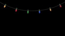 Christmas Lights On Black Background With Luma Matte