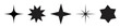 Star icon collection. Twinkling stars symbols in black design. Vector SVG illustration. Design elements.
