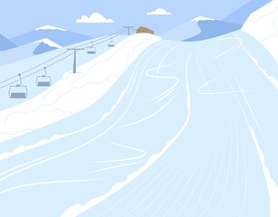 Ski slope background. Winter alpine scene background