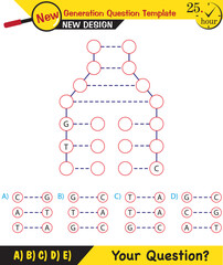 Wall Mural - Biology, DNA helix, DNA replication, next generation question template, dumb physics figures, exam question, eps 