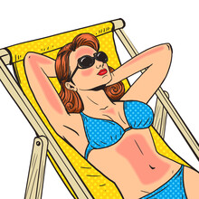 Woman Got A Sunburn Pop Art PNG Illustration With Transparent Background