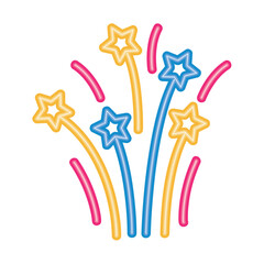 Sticker - party splash stars neon