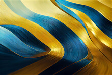 Swirling Golden And Blue Background