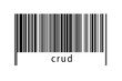 Barcode on white background with inscription crud below