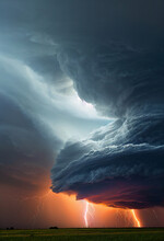Supercell Thunderstorm Rainstorm Tornado Warning Weather Storm Chasing Photography