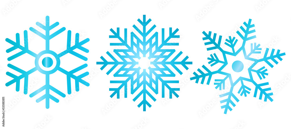 PNG. Blue Snowflake set isolated on transparent background. Winter ...