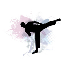 Wall Mural - Young male karate warrior. Healthy lifestyle. Martial arts.