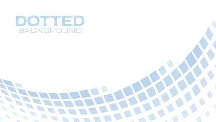 Poster - Bluish dotted background with swirl by squares. Simple pattern