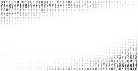 Fototapete - Binary background with copy space. Digital pattern