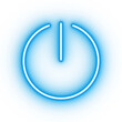 © ARTFX Design - Neon blue power icon, glowing power button on transparent background