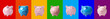 Set with piggy banks on different color backgrounds. Banner design