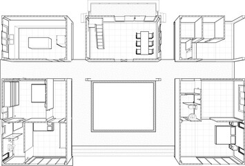 3D illustration of plan interior 