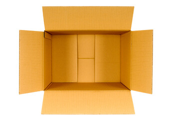 Carboard box inside top view photo transparent background PNG file